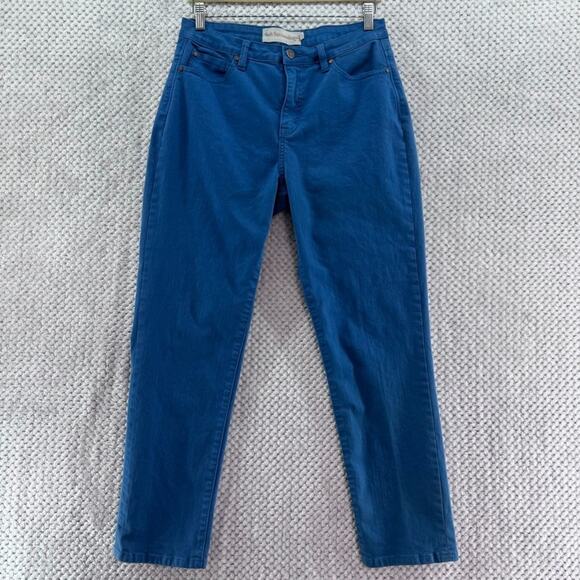 Soft Surroundings Jeans Womens 10 Blue Mid Rise Straight Leg Colorful Whimsy - Picture 1 of 13